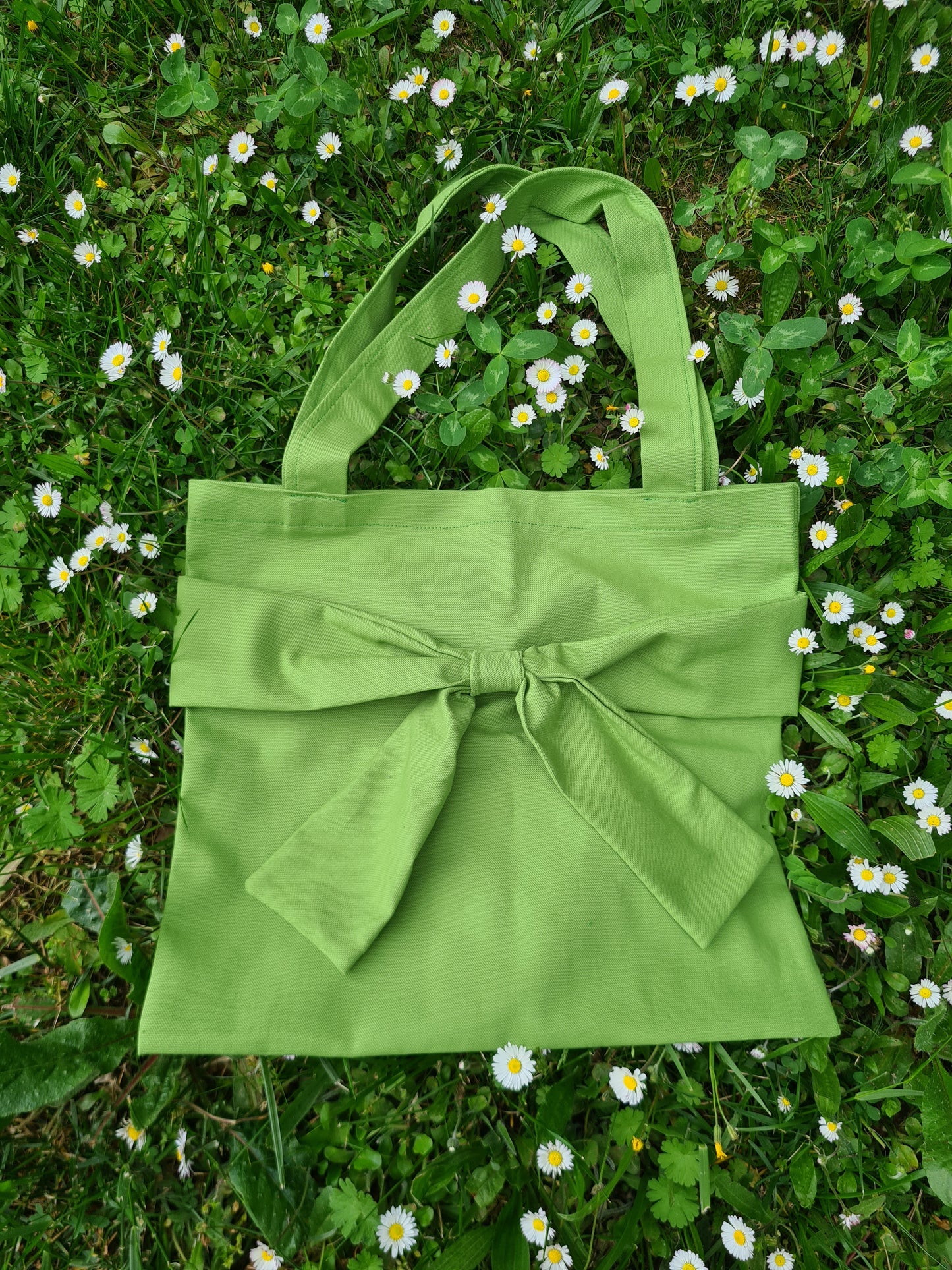 Green bow bag JAUNE PARFOIS BLEU x ZOELEVENN