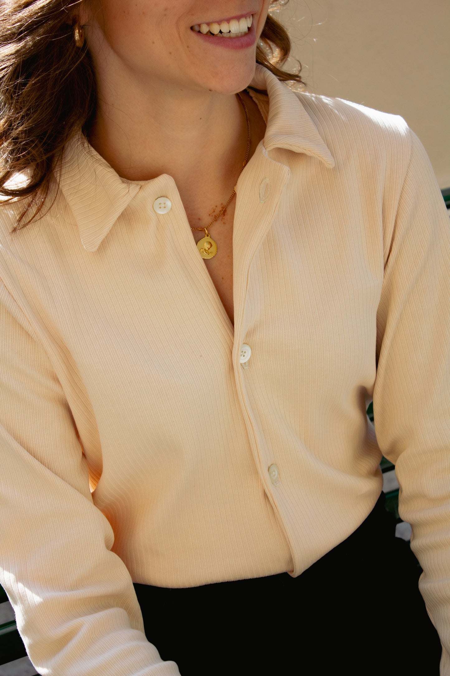 Beige knit vest