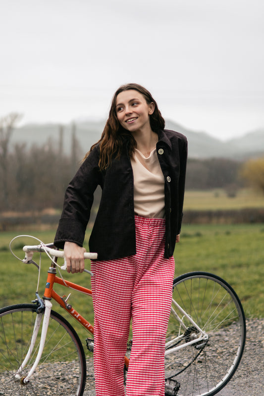 Pantalon Vichy rouge