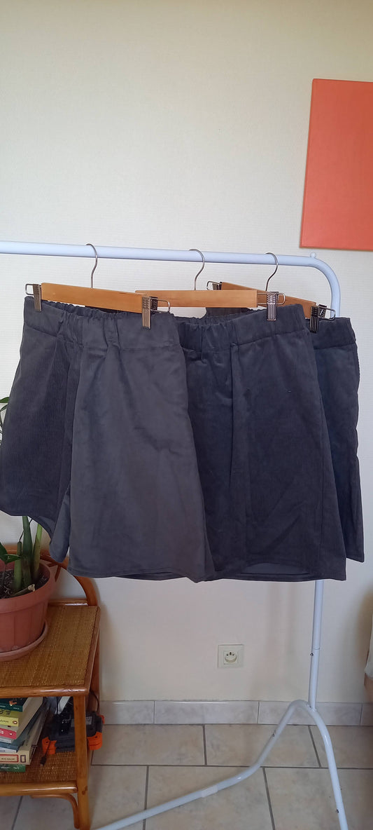 Corduroy shorts - gray