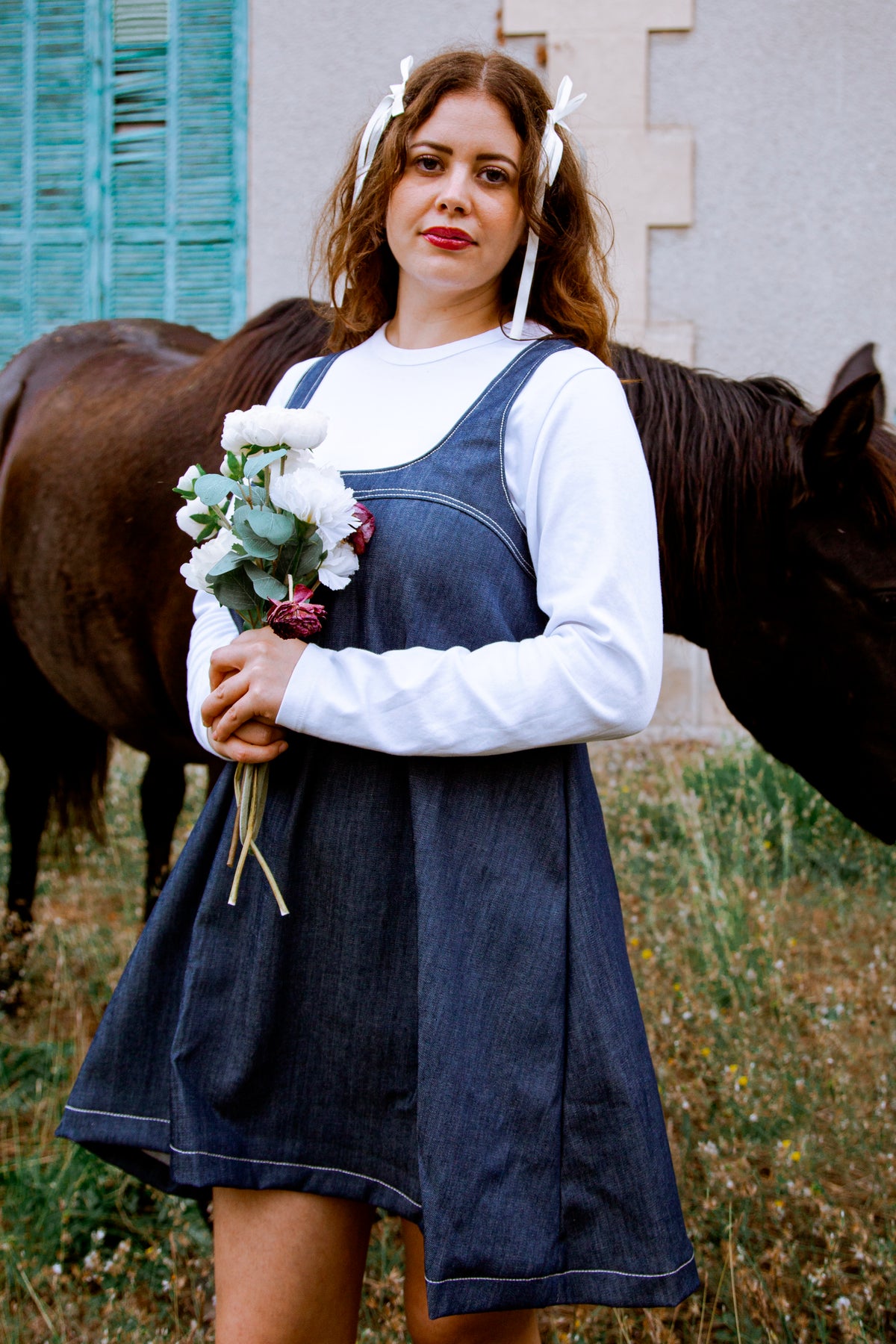 Robe pinafore denim