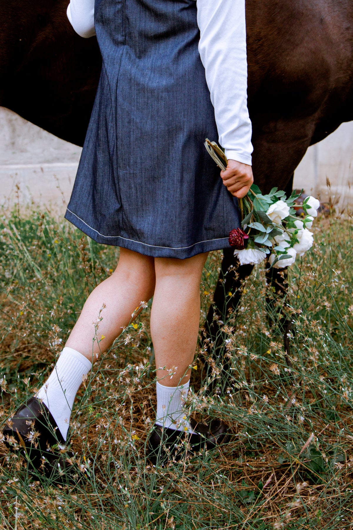 Robe pinafore denim