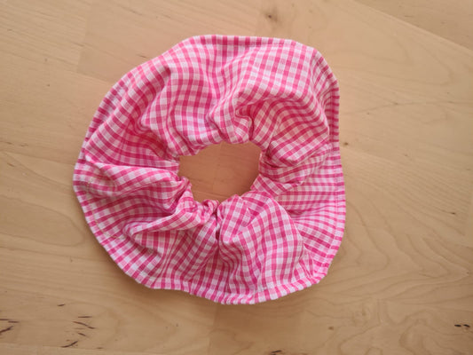 Chouchou vichy - coton rose