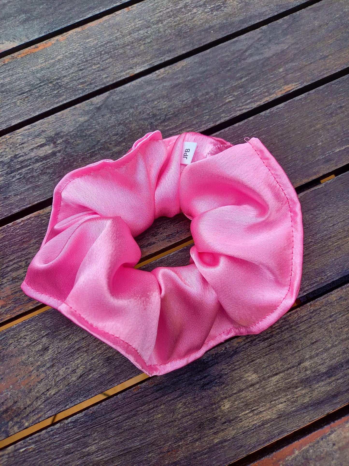 XL pink satin scrunchie